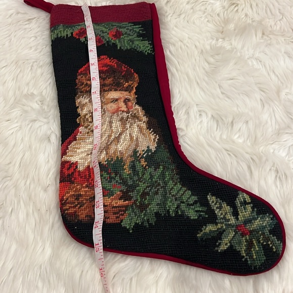 Vtg Imperial Elegance Stocking Old World Santa Claus Wool Needlepoint Christmas - Picture 4 of 7